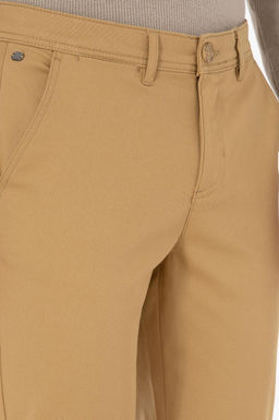 Erkek Hardal Slim Fit Kanvas / Chino Pantolon