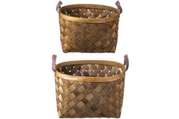 Набор 2 корзин 1 корзинка 35*28*22 см, 1 корзинка 30,5*24,5*20 см, коричневый