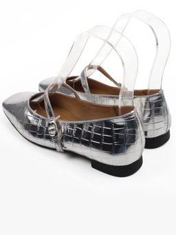 06-2009-5C GREY/SILVER Туфли женские (натуральная кожа)