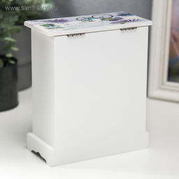 Шкатулка дерево комод 3 ящика+дверка Лавандовое поле 18,8х16,1х8,2 см - Simaland фото 6