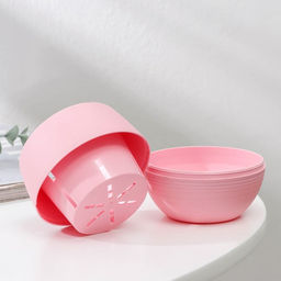 Цена за 3 шт. Горшок для цветов с поддоном «Япония», 125 мл, d=8 см, h=6,5 см, розовый