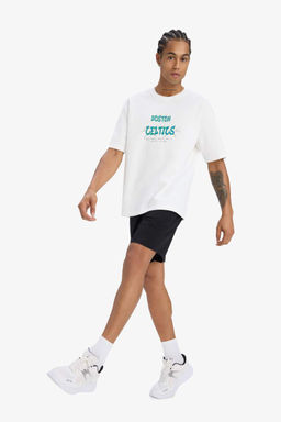 DeFactoFit NBA Boston Celtics Oversize Genis Kal?p Bisiklet Yaka K?sa Kollu Tisort  фото 5