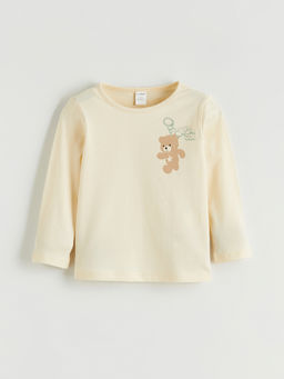 Ay?c?k Bask?l? K?z ?ocuk Uzun Kollu Ti??rt