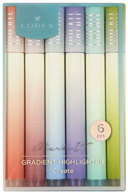 Набор текстовых маркеров LOREX Mark it CREATE 1-4 мм ассорти пастельные, принт на прозрачн...