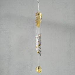 Музыка ветра от сглаза металл «Лист Назар», 4 трубки и 3 колокольчика, 2.5×23.5×67 см