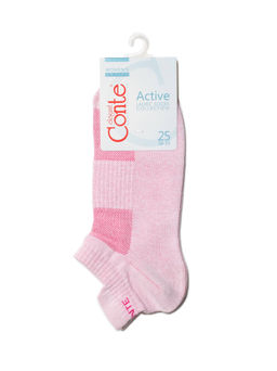 Цена за 2 пары. Носки Короткие CONTE Ультракороткие хлопковые носки ACTIVE с язычком св.розовый - Conte elegant фото 3