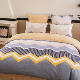 Комплект постельного белья Люкс Сатин 100% хлопок на резинке AR360 140*200*25 Евро 4 Наволочки