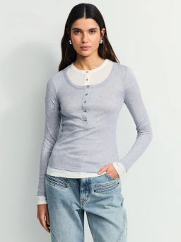 Облегающий лонгслив с двумя слоями / Zarina  фото 7