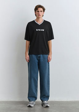 MV91 Nak?s Detayl? Siyah Tisort - Mavi фото 2