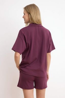 Murdum Oversize Dusuk Kol K?sa Kollu Pamuk Ribana Orme Alt-Ust Tak?m TWOSS26AU00121