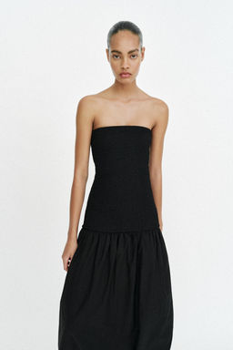 VESTIDO PALABRA DE HONOR COMBINADO / Negro - Zara фото 2