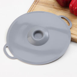 Крышка универсальная Доляна, силикон, d=22.5 см, цвет серый