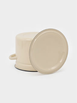 Кастрюля эмалированная, 7 л, d=23.6 см, цилиндрическая, цвет слоновой кости