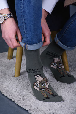 Носки мужские Berchelli Армия набор 3 пары хлопок с эластаном  фото 4