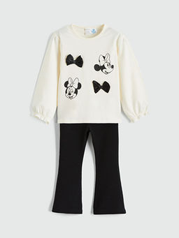 Minnie Mouse Bask?l? K?z Bebek Bluz ve Tayt