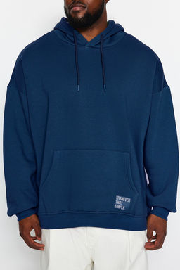 TRENDYOL MAN Antrasit Buyuk Beden Oversize Basic Rahat Kapusonlu Etiketli Ici Polarl? Sweatshirt TMNAW24AO00000 - Trendyolmilla фото 31