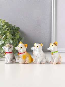 Набор фигурок 4 шт. полистоун «Котятки с рыбьими скелетами», 4×5×6.5 см