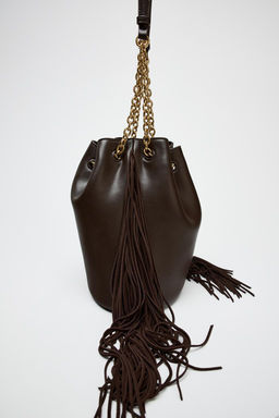 CYLINDRICAL BUCKET BAG WITH FRINGING - Zara фото 10