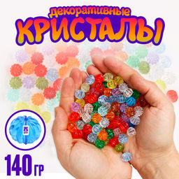 Кристаллы пластиковые декоративные, набор 140 г, размер 1 шт. — 1×1.5 см, МИКС