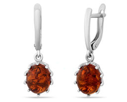 Серьги, янтарь, СПН4161