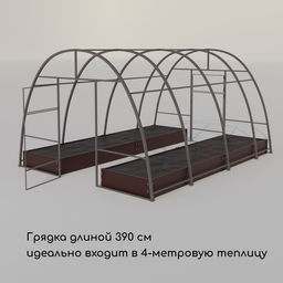 Грядка оцинкованная, 390×100×15 см, коричневая, Greengo