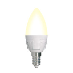 LED-C37 7W/3000K/E14/FR/DIM PLP01WH Лампа светодиодная, диммируемая. Форма свеча, матовая. Серия Яркая. Теплый белый свет (3000K). Картон. ТМ Uniel.