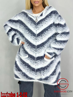 Женский кардиган пушистый с капюшоном - Fiona фото 7