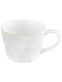 Кружка 300 мл 14*10*7,5 см "Любопытный кролик внутри кружки" белый с золотом, фарфор