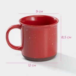 Кружка Доляна «Клео», 330 мл, фарфор, цвет красный