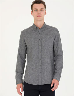 Gri Slim Fit Uzun Kollu G_mlek - Pierre cardin фото 2