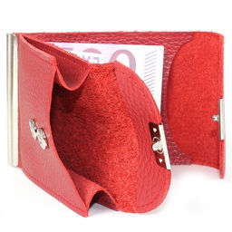 Зажим для купюр Croco-зк-300 (карм на мелочи, 2 кнопки) натуральная кожа красный флотер (113) 206854 фото 4