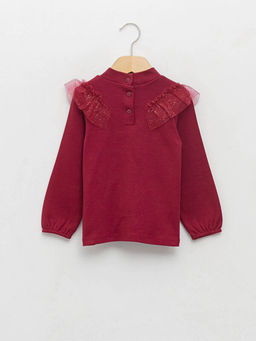 Yar?m Bal?k?? Yaka Uzun Kollu T?l Detayl? K?z Bebek Ti??rt - Waikiki фото 2