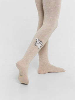 Цена за 3 пары! Колготки детские бежевые с узором в виде мышки - Mark formelle фото 5