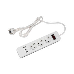 S-GSR3-1,5 U2C1 WHITE/GREY Сетевой фильтр серии Standard, шнур 1,5м (Пвс 3х0,75), 3 гнезда, с/з, 2USB+1TYPE C, 10A, 2500Вт. Белый/серый. TM Uniel