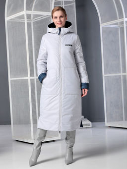 25312 Пальто дем. двустороннее синий/серый - Dizzyway фото 5