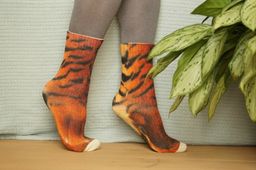 Slim Тонкие шерстяные носки Серия лапы. Тигр