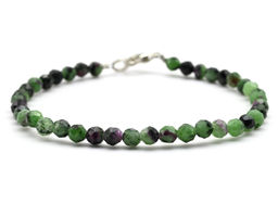 Браслет из цоизита шарик граненый 2мм, 17см