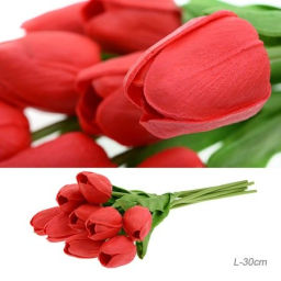 Цветок искусственный Тюльпан 30 см красные / 1205 /уп 10/200/1200/ латэкс - Галеонтрейд фото 4