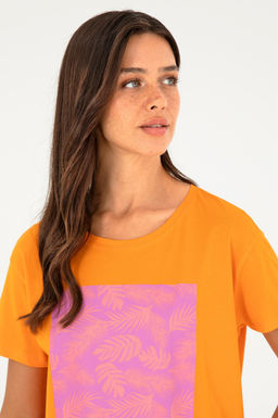 Футболка U.S. Polo Assn женская оранжевая хлопок  фото 2