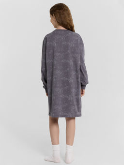 Сорочка ночная для девочек серая с принтом и надписью thoughts in glamour - Mark formelle фото 2