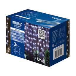 ULD-C3020-160/DTA WHITE IP20 Занавес светодиодный, 3х2м. 160 светодиодов. Белый свет. Провод прозрачный. TM Uniel