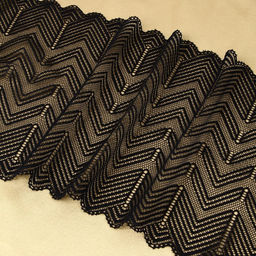 Кружевная эластичная ткань, 200 мм, 2.7±0.5 м, чёрная