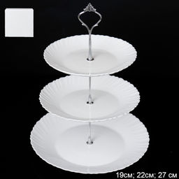 Ваза для фруктов 3-х ярусная белая / DPG-3/LHP75/85/105 (White) /уп12/ - ГалеонТрейд фото 6