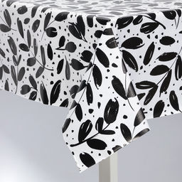 Скатерть на стол Доляна, 137×180 см, чёрно-белая