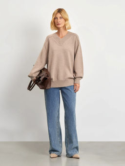 Джемпер с v-образным вырезом B2877/kaffi - Emka фото 8