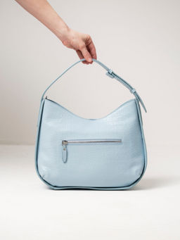 Сумка тоут кожаная Deboro 30422 голубая вода