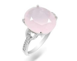 Кольцо из серебра розовый кварц, МЦВ950