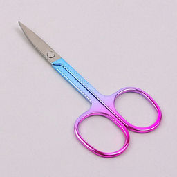 Ножницы маникюрные, загнутые, широкие, 8.8 см, цвет хамелеон