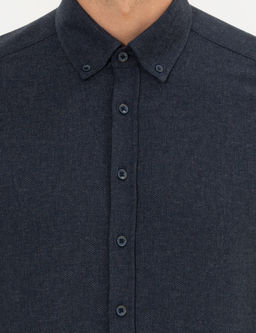 Lacivert Slim Fit Uzun Kollu G_mlek