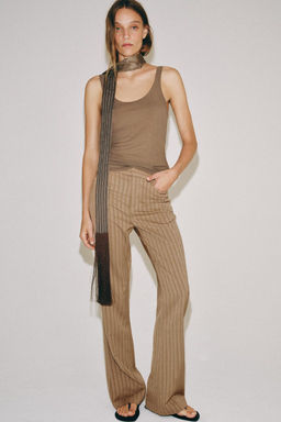 ZW COLLECTION FLARE STRIPED TROUSERS - Zara фото 5